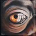 Augenblick eines Schimpansen; Acryl auf Leinwand;
30 x 30 cm
